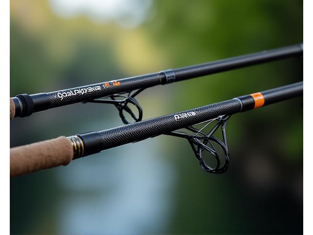 Set di canne da pesca spinning e feeder Giada Ami, con dettagli in carbonio lucido e impugnature ergonomiche, pronte per l'azione.